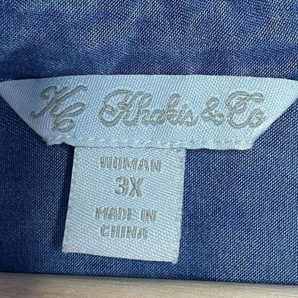 Khakis & Co. Denim Asymmetrical Long Sleeve Tunic 3X - Picture 3 of 5